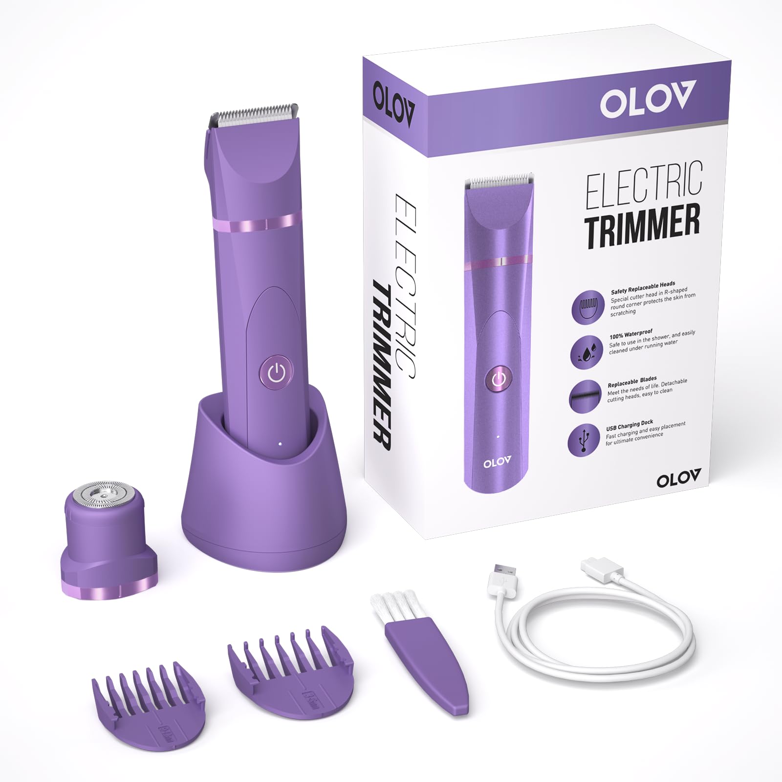 OLOV Electric Body Hair Trimmer - Groin Hair Trimmer, Women's Body Hair Trimmer - olovshop - #color_purple